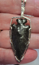 Load image into Gallery viewer, Custom Wire Wrapped Napped by Errett Callahan Arrowhead Necklace/Pendant Sterling Silver