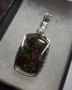 Custom Wire Wrapped European Vintage Stone Necklace/Pendant Sterling Silver