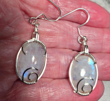 Load image into Gallery viewer, Custom Wire Wrapped Moonstone Set: Earrings Necklace/Pendant Sterling Silver.