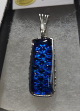Load image into Gallery viewer, Custom Wire Wrapped Dichroic Glass Necklace/Pendant Sterling Silver