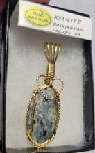 Load image into Gallery viewer, Custom Wire Wrapped Kyanite from Willis Mt. VA Necklace/Pendant 14kgf