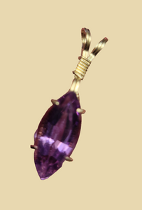 Custom Wire Wrapped Faceted Amethyst 14kgf Necklace/Pendant
