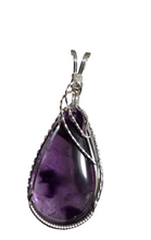 Load image into Gallery viewer, Custom Wire Wrapped Atomic Amethyst Necklace/Pendant Sterling Silver