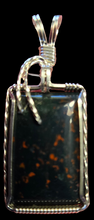 Load image into Gallery viewer, Custom Cut Polished &amp; Wire Wrapped Bloodstone Necklace/Pendant  Sterling Silver