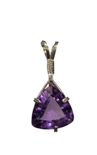 Load image into Gallery viewer, Custom Wire Wrapped Faceted Amethyst Necklace/Pendant Sterling Silver