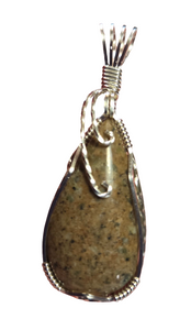 Custom Cut & Polished Pink Granite Mount Desert Island Maine Necklace/Pendant Sterling