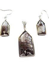 Load image into Gallery viewer, Custom Wild Horse Jasper set Earrings/necklace In Sterling Silver