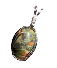 Load image into Gallery viewer, Custom Wire Unakite Rockbridge County VA Necklace/Pendant Sterling Silver