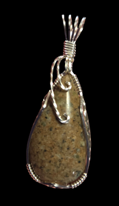 Custom Cut & Polished Pink Granite Mount Desert Island Maine Necklace/Pendant Sterling