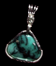Load image into Gallery viewer, Custom Wire Wrapped Super Rare Variscite Snowville, NV Necklace/Pendant Sterling Silver