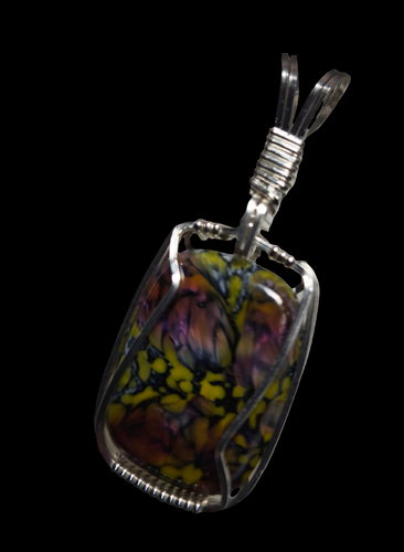 Custom Wire Wrapped European Vintage Stone Necklace/Pendant Sterling Silver