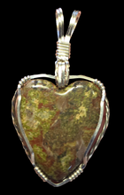 Load image into Gallery viewer, Custom Wire Wrapped Metabasalt Heart Necklace/Pendant Sterling Silver