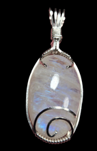 Load image into Gallery viewer, Custom Wire Wrapped Moonstone Set: Earrings Necklace/Pendant Sterling Silver.