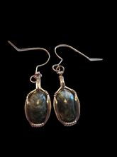 Load image into Gallery viewer, Custom cut polished &amp; Wire Wrapped Seraphenite Earrings Sterling Silver