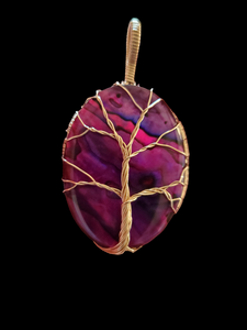 Custom Wire Wrapped Purple Paua Shell Necklace/Pendant 14Kgf