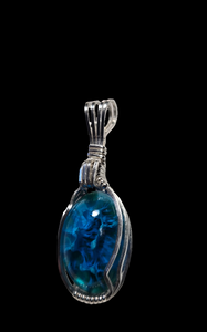 Custom Wire Wrapped European Vintage Stone Necklace/Pendant Sterling Silver