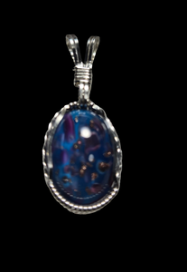 Custom Wire Wrapped European Vintage Stone Necklace/Pendant Sterling Silver