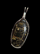 Load image into Gallery viewer, Custom Wire Wrapped Rare Circuit Board Necklace/Pendant Sterling Silver