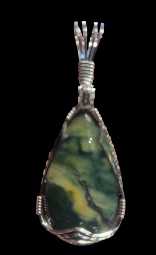 Custom Wire Wrapped Imperial Jasper Necklace/Pendant Sterling Silver
