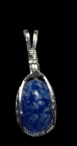 Custom Wire Wrapped European Vintage Stone Necklace/Pendant Sterling Silver