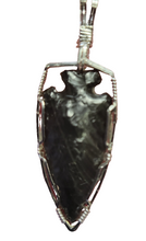 Load image into Gallery viewer, Custom Wire Wrapped Napped by Errett Callahan Arrowhead Necklace/Pendant Sterling Silver