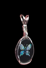 Load image into Gallery viewer, Custom Wire Wrapped Australian Opal Inlay Butterfly Necklace/Pendant Sterling Silver