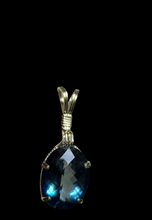 Load image into Gallery viewer, Custom Wire Wrapped Faceted Peacock Mystic Fire Topaz 20 cts. Necklace/Pendant Sterling Silver