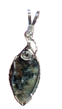 Load image into Gallery viewer, Custom Cut Polished &amp; Wire Wrapped Kyanite Willis Mt. VA Necklace/Pendant Sterling Silver