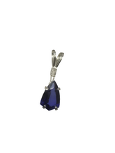 Load image into Gallery viewer, Custom Wire Wrapped Faceted Blue Sapphire Necklace/Pendant Sterling Silver