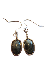 Load image into Gallery viewer, Custom cut polished &amp; Wire Wrapped Seraphenite Earrings Sterling Silver