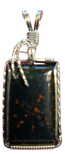 Load image into Gallery viewer, Custom Cut Polished &amp; Wire Wrapped Bloodstone Necklace/Pendant  Sterling Silver