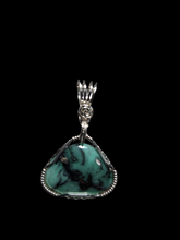 Load image into Gallery viewer, Custom Wire Wrapped Super Rare Variscite Snowville, NV Necklace/Pendant Sterling Silver
