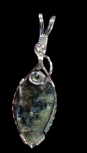 Load image into Gallery viewer, Custom Cut Polished &amp; Wire Wrapped Kyanite Willis Mt. VA Necklace/Pendant Sterling Silver