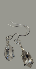 Load image into Gallery viewer, Custom Wire Wrapped Faceted Herkimer Diamond Earrings Sterling Silver