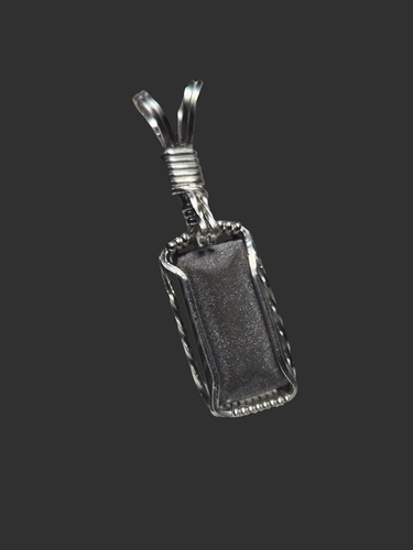 Custom Wire Wrapped unpolished Hokie Stone from Virginia Tech Quarries Necklace/Pendant Sterling Silver