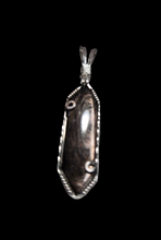 Load image into Gallery viewer, Custom Cut Polished &amp; Wire Wrapped Hypersthene Necklace/Pendant Sterling Silver