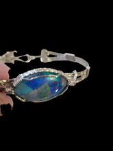 Load image into Gallery viewer, Custom Wire Wrapped Mosaic Australian Opal Bracelet Size 7 1/2 Sterling Silver