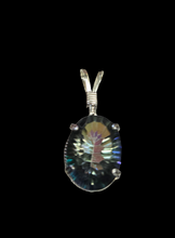 Load image into Gallery viewer, Custom Wire Wrapped Mystic Fire Topaz 12.4 cts. Necklace/Pendant Sterling Silver