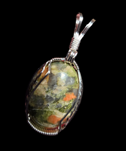 Load image into Gallery viewer, Custom Wire Unakite Rockbridge County VA Necklace/Pendant Sterling Silver