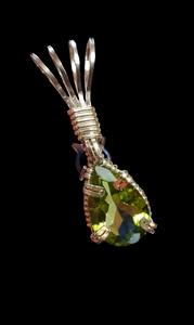 Custom Wire Wrapped Faceted Peridot Necklace/Pendant Sterling Silver