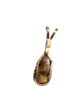 Load image into Gallery viewer, Custom Wire Wrapped Rare Gold Star Rutilated Quarts &amp; Hematite Necklace/Pendant 14kgf