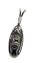 Load image into Gallery viewer, Custom Wire Wrapped Fordite Necklace/Pendant Sterling Silver