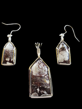 Load image into Gallery viewer, Custom Wild Horse Jasper set Earrings/necklace In Sterling Silver