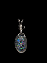 Load image into Gallery viewer, Custom Wire Wrapped Dichroic Glass Necklace/Pendant Sterling Silver