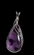 Load image into Gallery viewer, Custom Wire Wrapped Atomic Amethyst Necklace/Pendant Sterling Silver