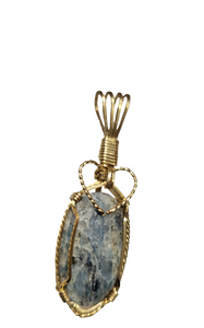 Custom Wire Wrapped Kyanite from Willis Mt. VA Necklace/Pendant 14kgf