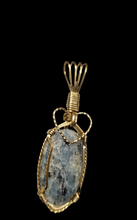 Load image into Gallery viewer, Custom Wire Wrapped Kyanite from Willis Mt. VA Necklace/Pendant 14kgf