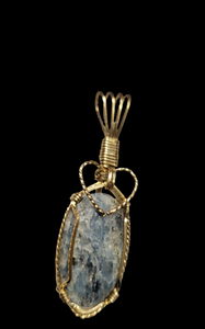 Custom Wire Wrapped Kyanite from Willis Mt. VA Necklace/Pendant 14kgf