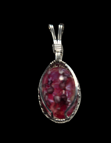 Custom Wire Wrapped European Vintage Stone Necklace/Pendant Sterling Silver