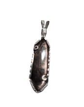 Load image into Gallery viewer, Custom Cut Polished &amp; Wire Wrapped Hypersthene Necklace/Pendant Sterling Silver